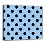 Polka Dots - Black on Baby Blue Canvas 24  x 20  (Stretched)