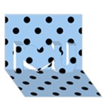 Polka Dots - Black on Baby Blue I Love You 3D Greeting Card (7x5)