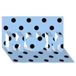 Polka Dots - Black on Baby Blue MOM 3D Greeting Card (8x4)