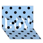 Polka Dots - Black on Baby Blue BOY 3D Greeting Card (7x5)