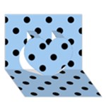 Polka Dots - Black on Baby Blue Heart 3D Greeting Card (7x5)
