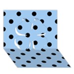 Polka Dots - Black on Baby Blue Clover 3D Greeting Card (7x5)