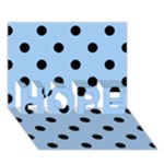 Polka Dots - Black on Baby Blue HOPE 3D Greeting Card (7x5)