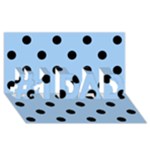 Polka Dots - Black on Baby Blue #1 DAD 3D Greeting Card (8x4)