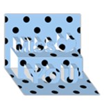 Polka Dots - Black on Baby Blue Miss You 3D Greeting Card (7x5)