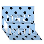 Polka Dots - Black on Baby Blue Get Well 3D Greeting Card (7x5)