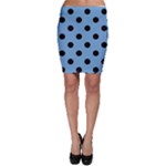 Polka Dots - Black on Iceberg Blue Bodycon Skirt