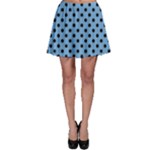 Polka Dots - Black on Iceberg Blue Skater Skirt