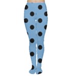 Polka Dots - Black on Iceberg Blue Women s Tights