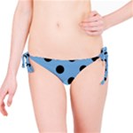 Polka Dots - Black on Iceberg Blue Bikini Bottom