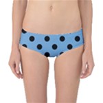 Polka Dots - Black on Iceberg Blue Classic Bikini Bottoms