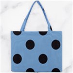 Polka Dots - Black on Iceberg Blue Mini Tote Bag