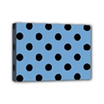 Polka Dots - Black on Iceberg Blue Mini Canvas 7  x 5  (Stretched)