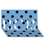 Polka Dots - Black on Iceberg Blue MOM 3D Greeting Card (8x4)
