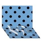Polka Dots - Black on Iceberg Blue LOVE Bottom 3D Greeting Card (7x5)
