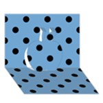 Polka Dots - Black on Iceberg Blue Apple 3D Greeting Card (7x5)