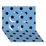 Polka Dots - Black on Iceberg Blue Clover 3D Greeting Card (7x5)