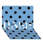 Polka Dots - Black on Iceberg Blue HOPE 3D Greeting Card (7x5)