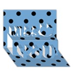 Polka Dots - Black on Iceberg Blue Miss You 3D Greeting Card (7x5)