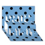 Polka Dots - Black on Iceberg Blue You Did It 3D Greeting Card (7x5)