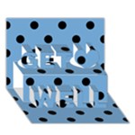 Polka Dots - Black on Iceberg Blue Get Well 3D Greeting Card (7x5)