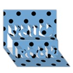Polka Dots - Black on Iceberg Blue You Rock 3D Greeting Card (7x5)