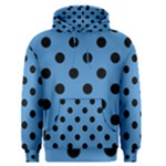 Polka Dots - Black on Steel Blue Men s Pullover Hoodie