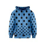 Polka Dots - Black on Steel Blue Kid s Zipper Hoodie