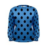 Polka Dots - Black on Steel Blue Women s Sweatshirt