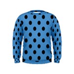 Polka Dots - Black on Steel Blue Kid s Sweatshirt