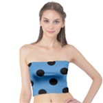 Polka Dots - Black on Steel Blue Tube Top
