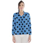 Polka Dots - Black on Steel Blue Wind Breaker (Women)