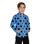 Polka Dots - Black on Steel Blue Wind Breaker (Kids)