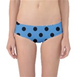Polka Dots - Black on Steel Blue Classic Bikini Bottoms