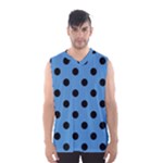 Polka Dots - Black on Steel Blue Men s Basketball Tank Top