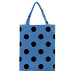 Polka Dots - Black on Steel Blue Classic Tote Bag
