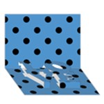 Polka Dots - Black on Steel Blue LOVE Bottom 3D Greeting Card (7x5)