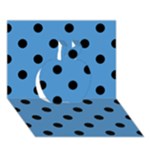 Polka Dots - Black on Steel Blue Apple 3D Greeting Card (7x5)
