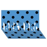 Polka Dots - Black on Steel Blue BEST BRO 3D Greeting Card (8x4)