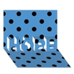 Polka Dots - Black on Steel Blue HOPE 3D Greeting Card (7x5)