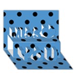 Polka Dots - Black on Steel Blue Miss You 3D Greeting Card (7x5)