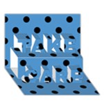 Polka Dots - Black on Steel Blue TAKE CARE 3D Greeting Card (7x5)