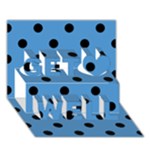 Polka Dots - Black on Steel Blue Get Well 3D Greeting Card (7x5)