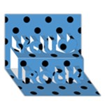 Polka Dots - Black on Steel Blue You Rock 3D Greeting Card (7x5)