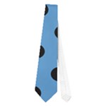 Polka Dots - Black on Steel Blue Necktie (One Side)