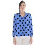 Polka Dots - Black on Cornflower Blue Wind Breaker (Women)