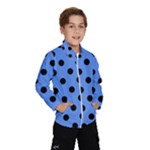 Polka Dots - Black on Cornflower Blue Wind Breaker (Kids)