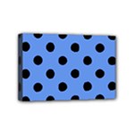 Polka Dots - Black on Cornflower Blue Mini Canvas 6  x 4  (Stretched)