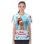 Santa Claus Reindeer Christmas Women s Sport Mesh Tee