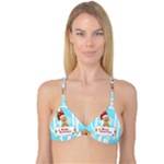 Santa Claus Reindeer Christmas Reversible Tri Bikini Top